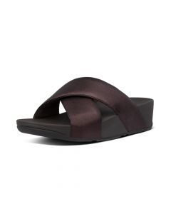 Fitflop Lulu Slide Leather Chocolate Brown